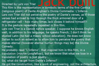 La casa di Jack [The house that Jack built] (Lars von Trier)